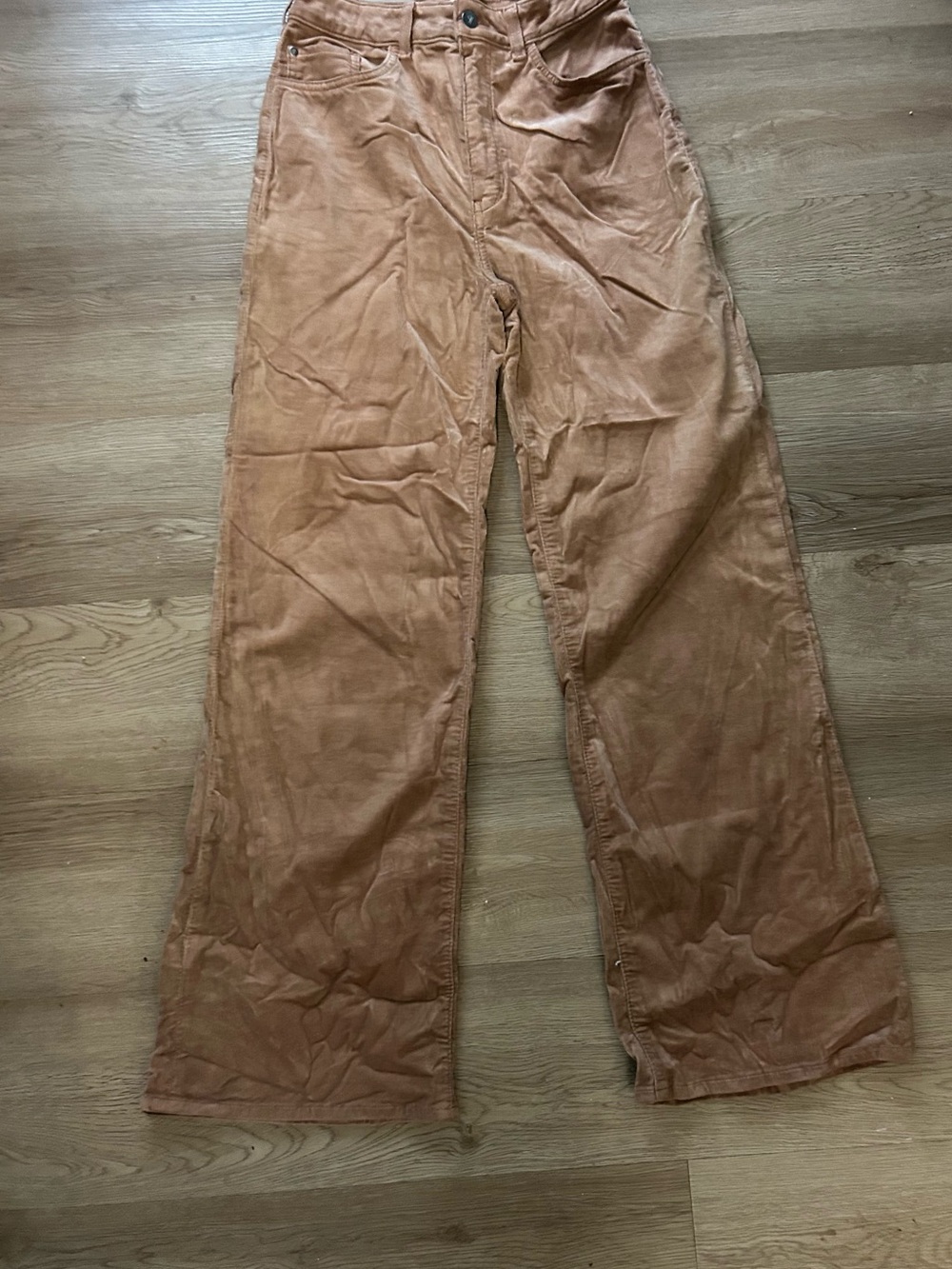 NWOT Pilcro Anthropologie Austyn Cuffed Corduroy Wide Leg Pants Sz 28 #0556